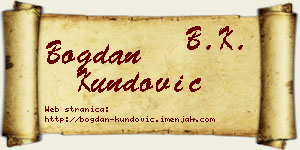 Bogdan Kundović vizit kartica